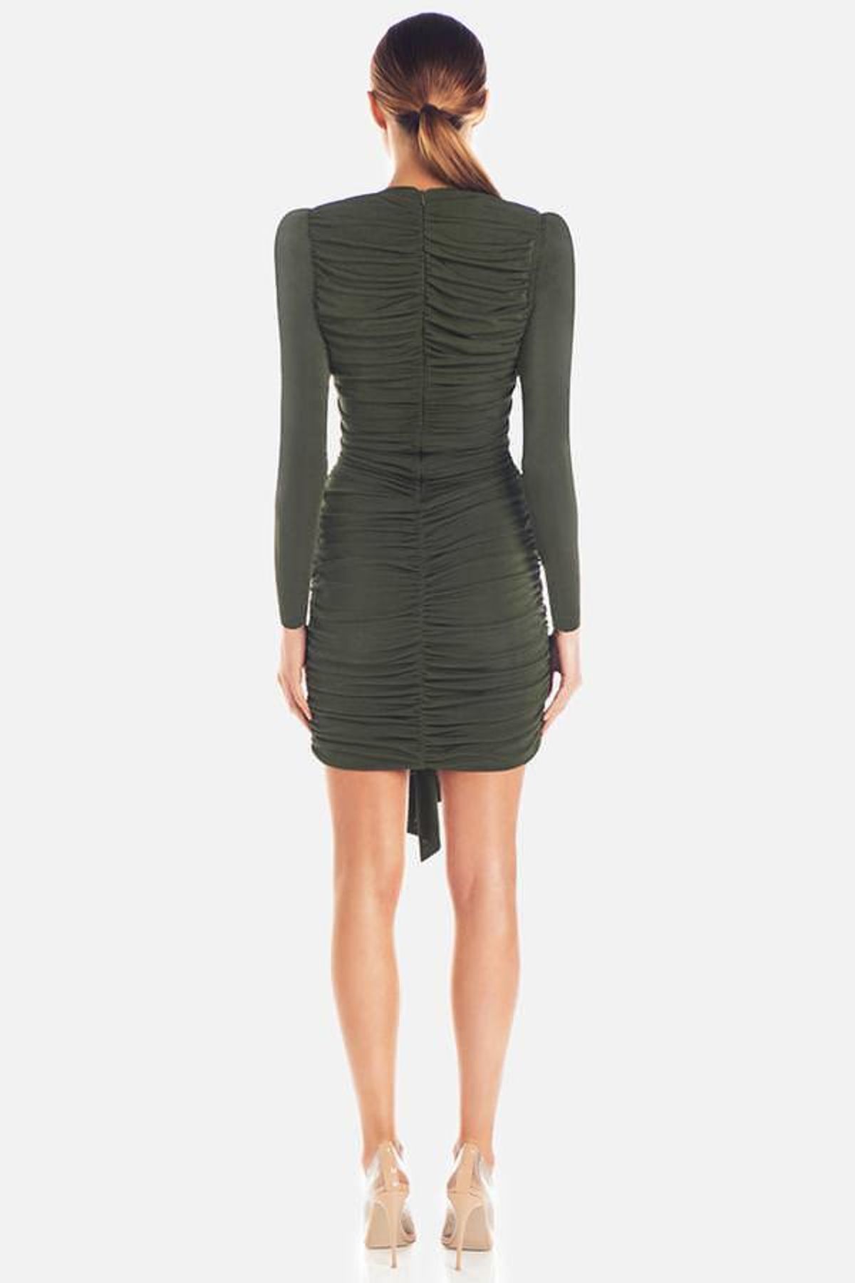MISHA Paola Mini Dress Khaki Size 10/M - Image 2