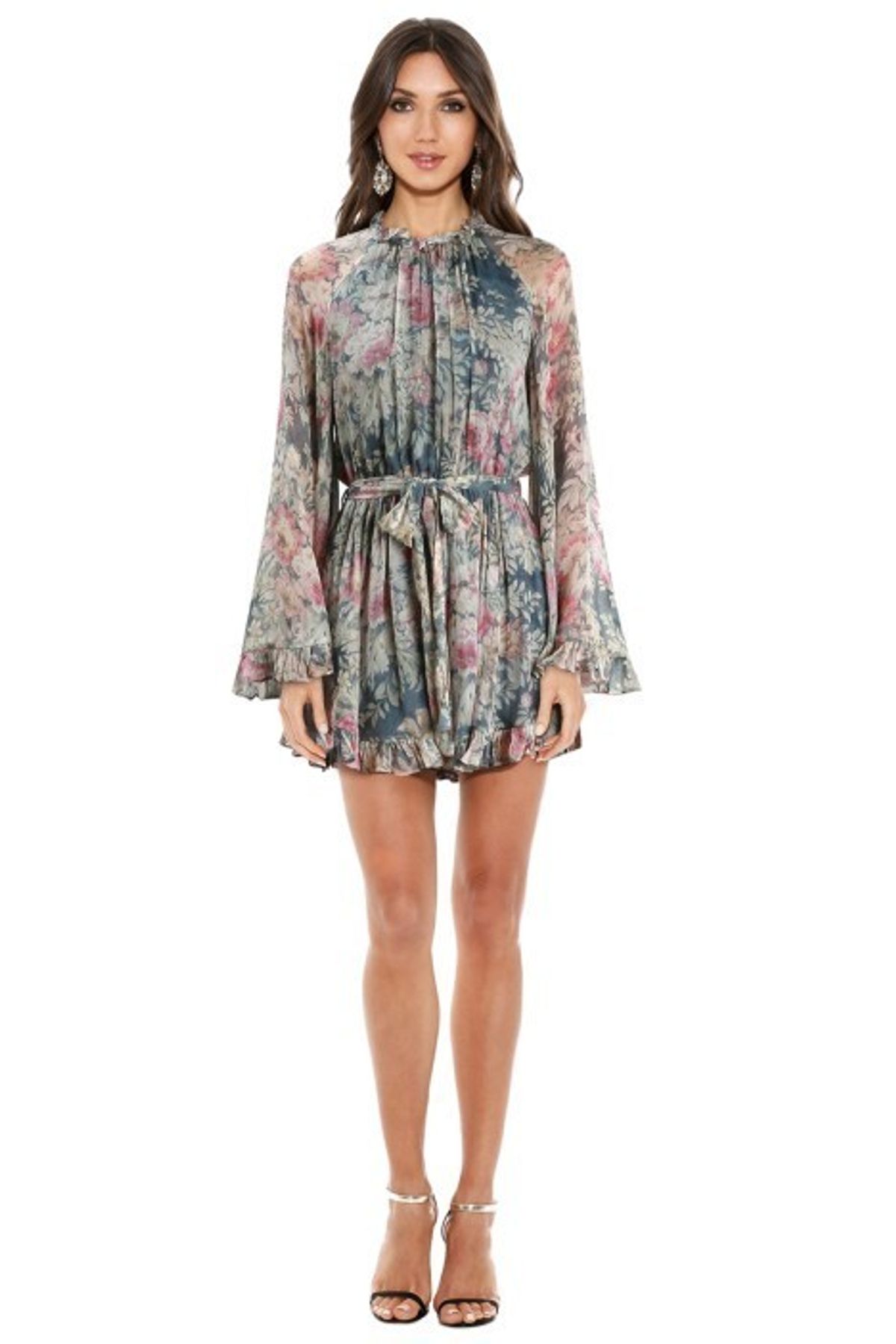 Zimmermann Cavalier Playsuit Grey Smoke Floral Size 0 / AU 8 - Image 4