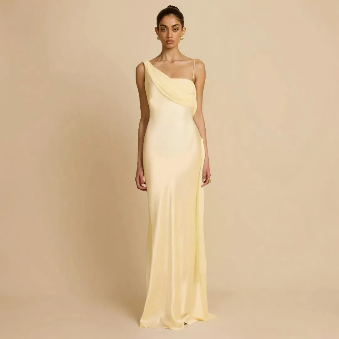 Arcina Ori Helena Dress In Lemon Size Small for rent on The Volte - main image