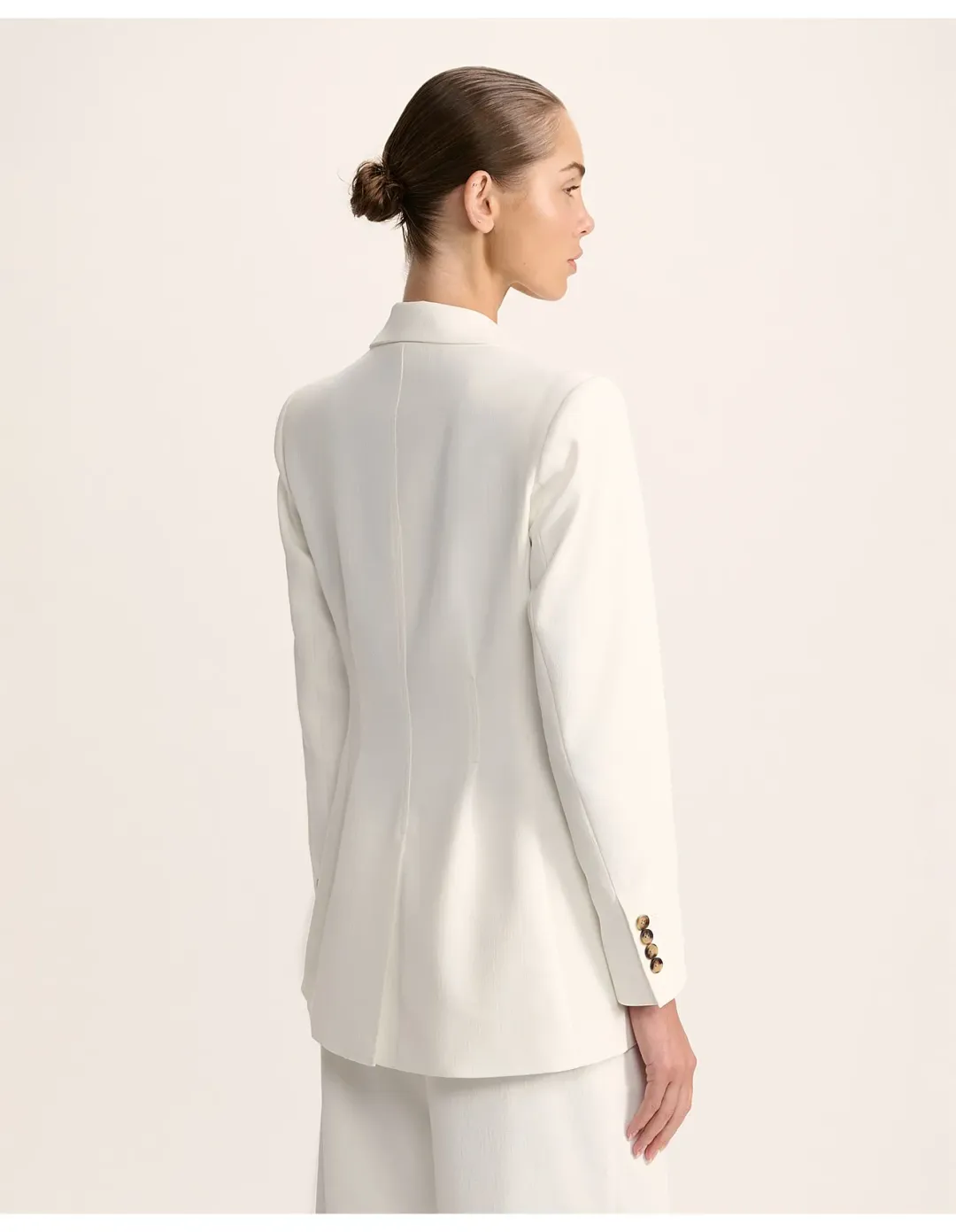 Saba Dharma Stitch Detail Blazer Size 6 AU Alabaster for rent on The Volte - main image