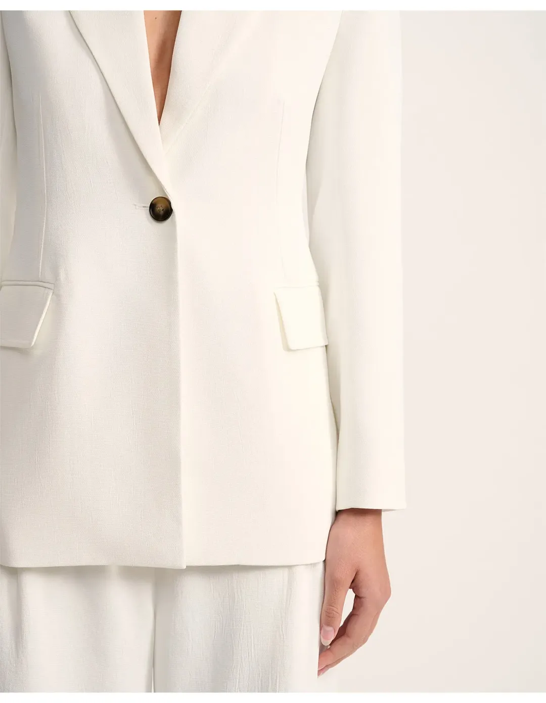 Saba Dharma Stitch Detail Blazer Size 6 AU Alabaster for rent on The Volte - main image