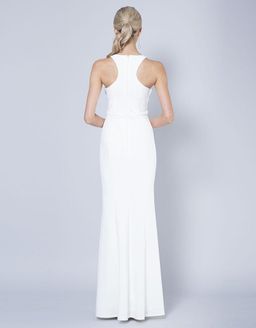 Bariano Gem Racerback Crepe Gown white Size 6 for rent on The Volte - image 3