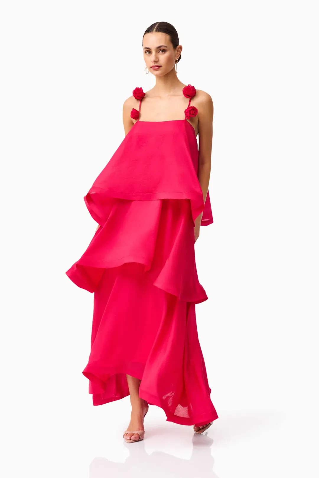 Elliatt Thalia Tiered Gown Size 16 / XXL in Pink for rent on The Volte - main image