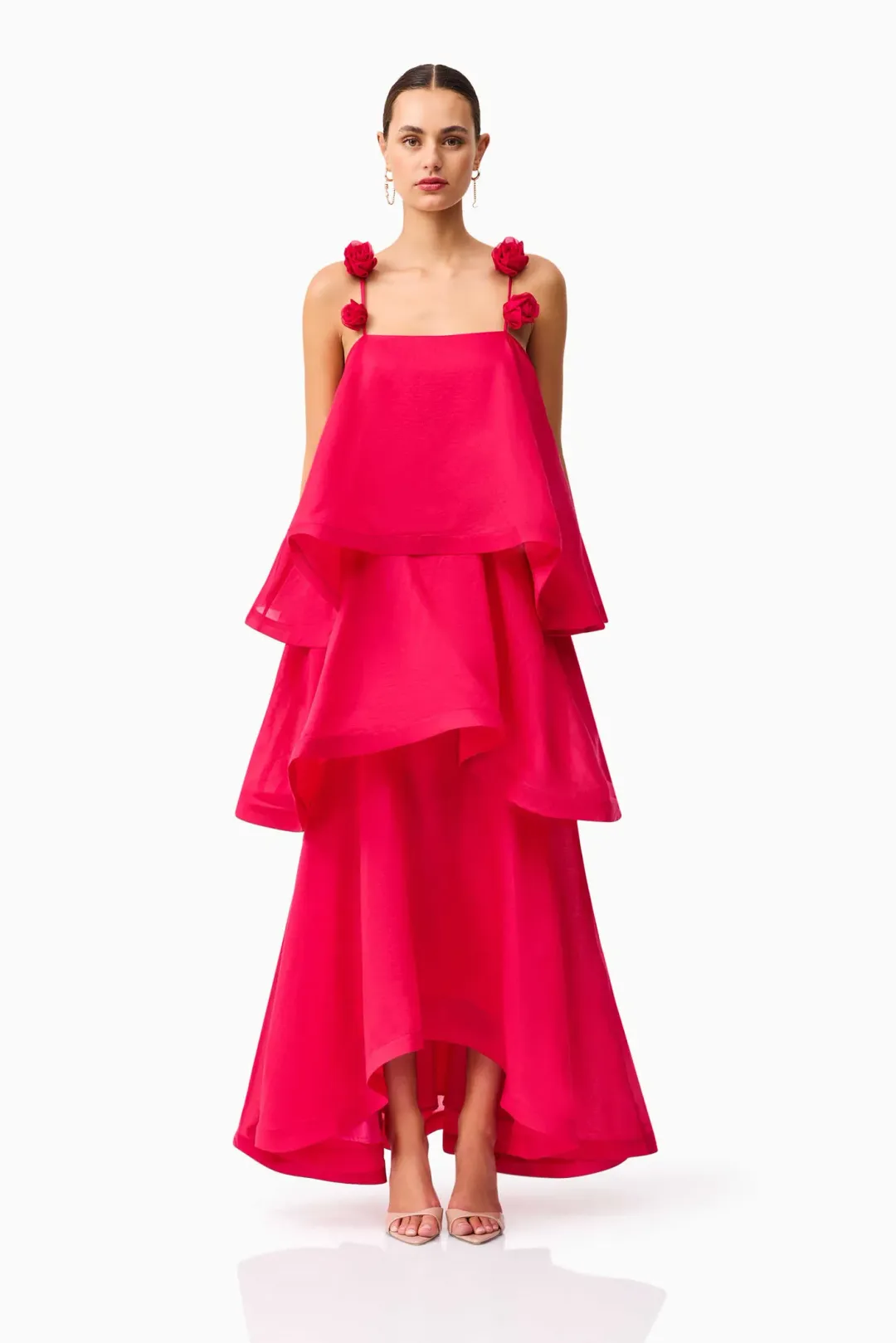 Elliatt Thalia Tiered Gown Size 16 / XXL in Pink for rent on The Volte - main image
