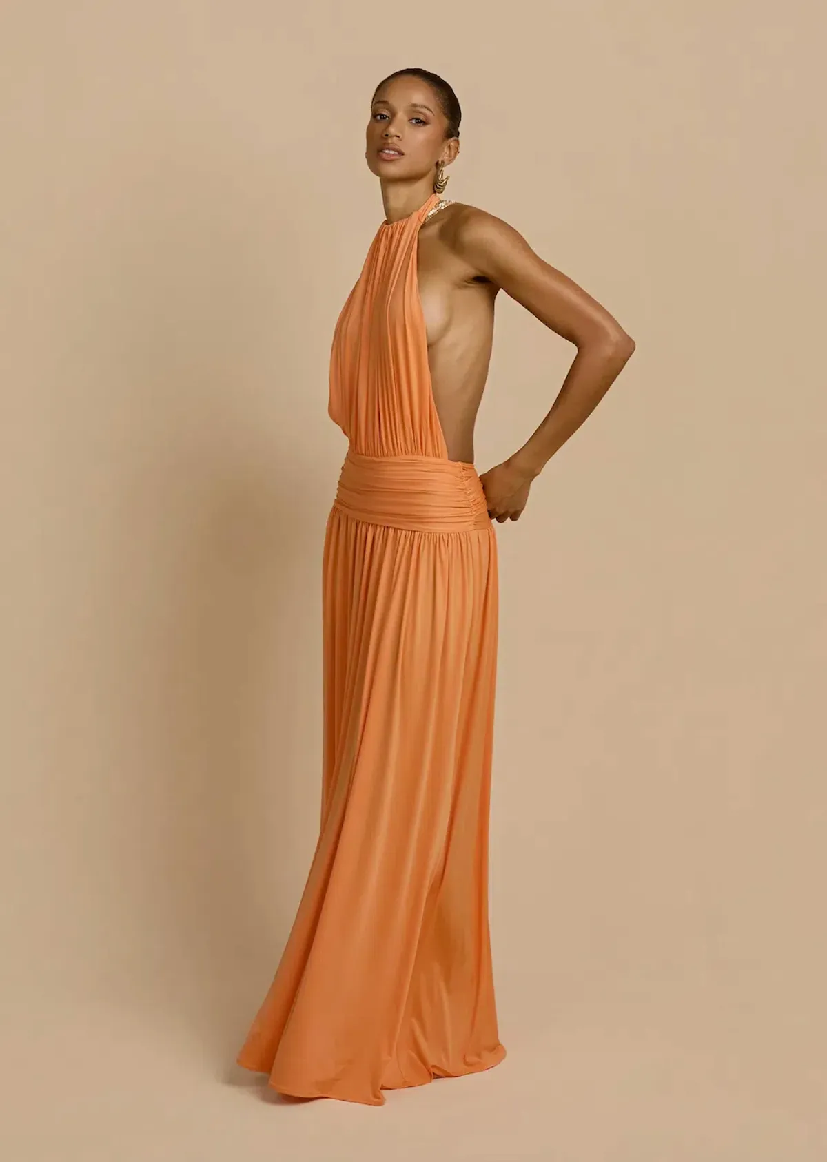 Santina Dress | Tangerine - Size 6 - Image 2