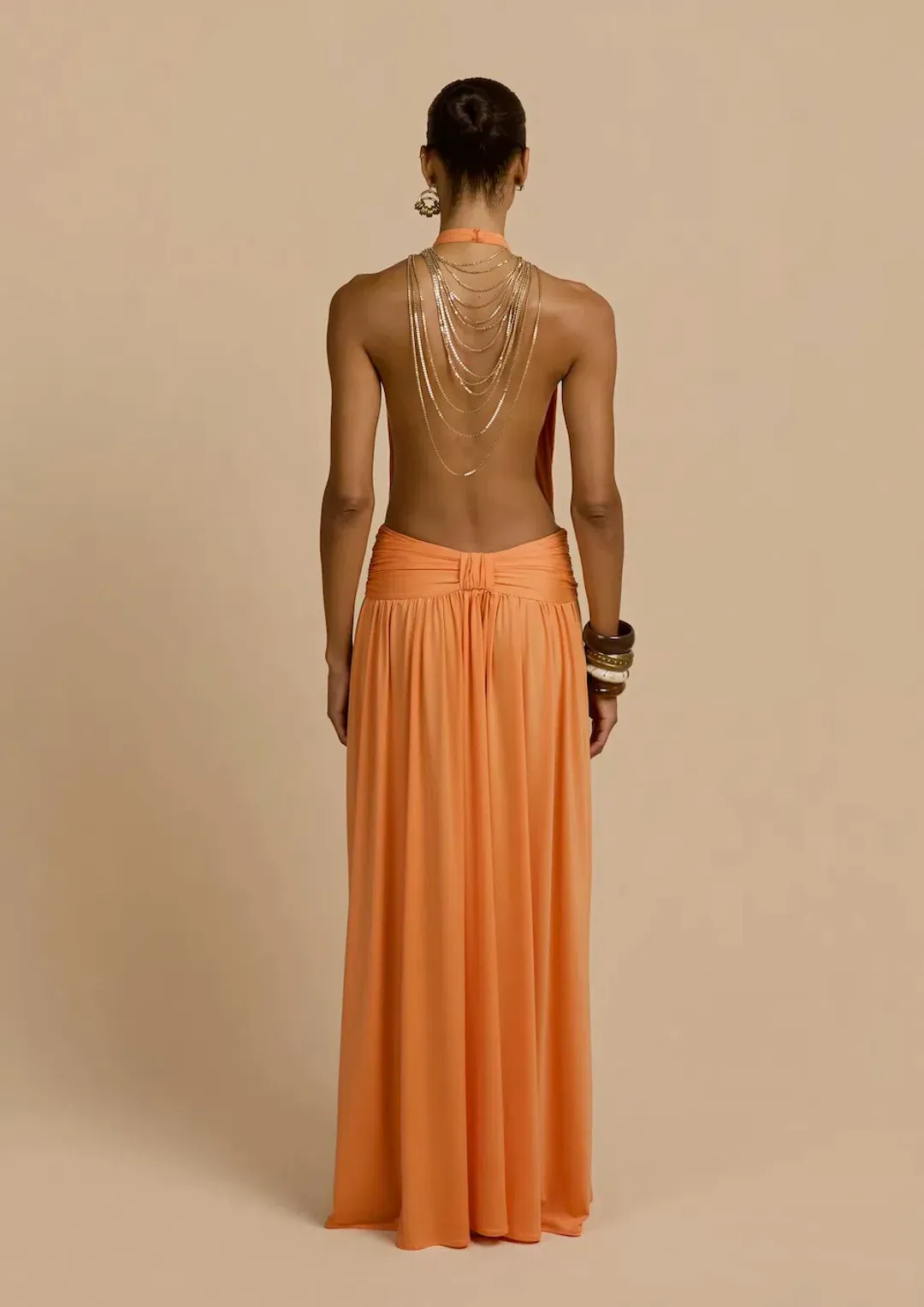 Santina Dress | Tangerine - Size 6 for rent on The Volte - main image