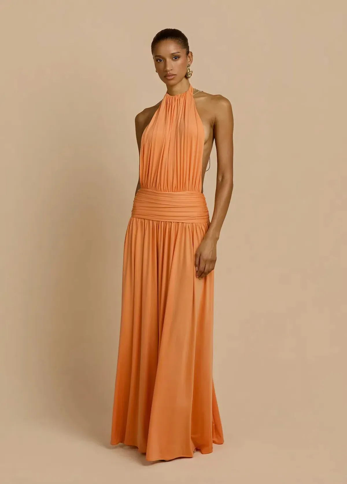 Santina Dress | Tangerine - Size 6 for rent on The Volte - main image