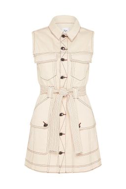 Aje Silvatica Denim Mini Dress Sand Size 6 for rent on The Volte - image 4