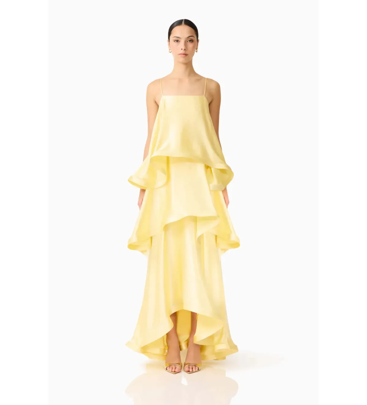 Elliatt Tilly Tiered Maxi Dress Butter Yellow Size XS/AU 6 - Image 1