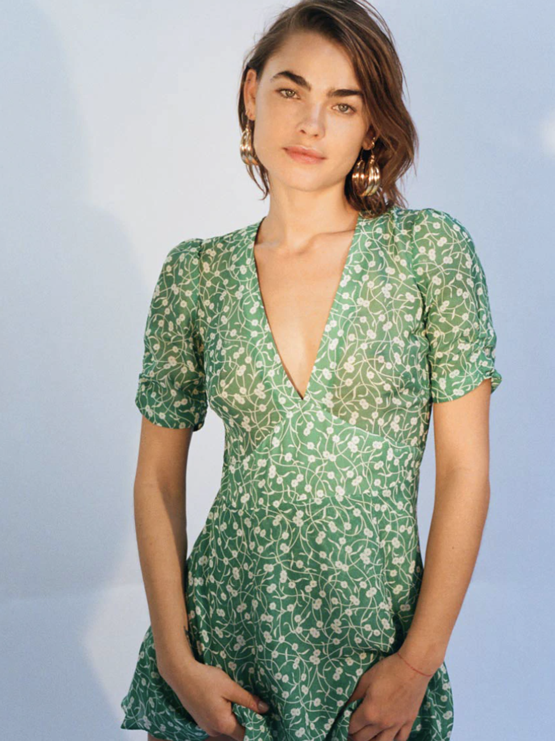 Realisation Par the ozzie poison ivy silk mini dress green size 6 for rent on The Volte - main image