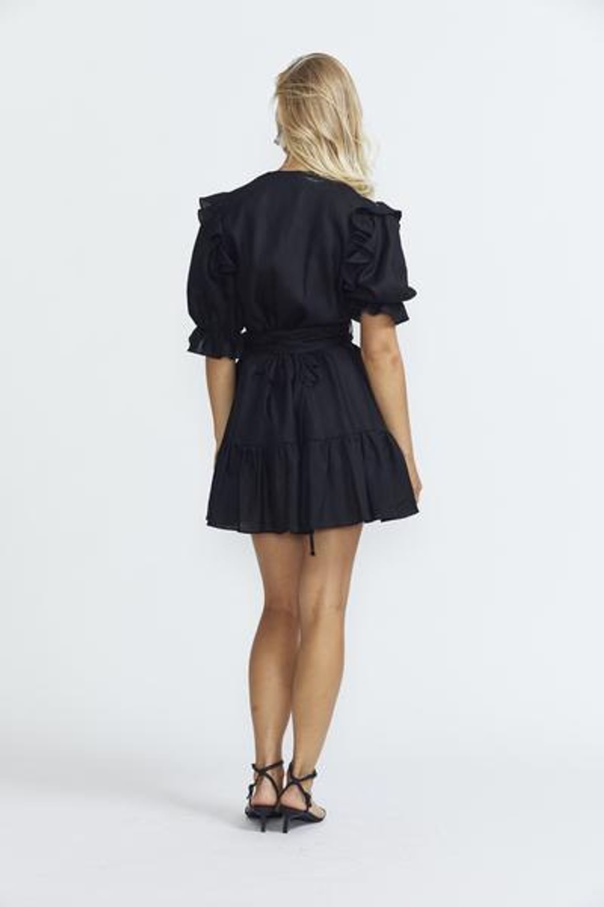 Matin Studio Ruffle wrap dress black size 10 - Image 3