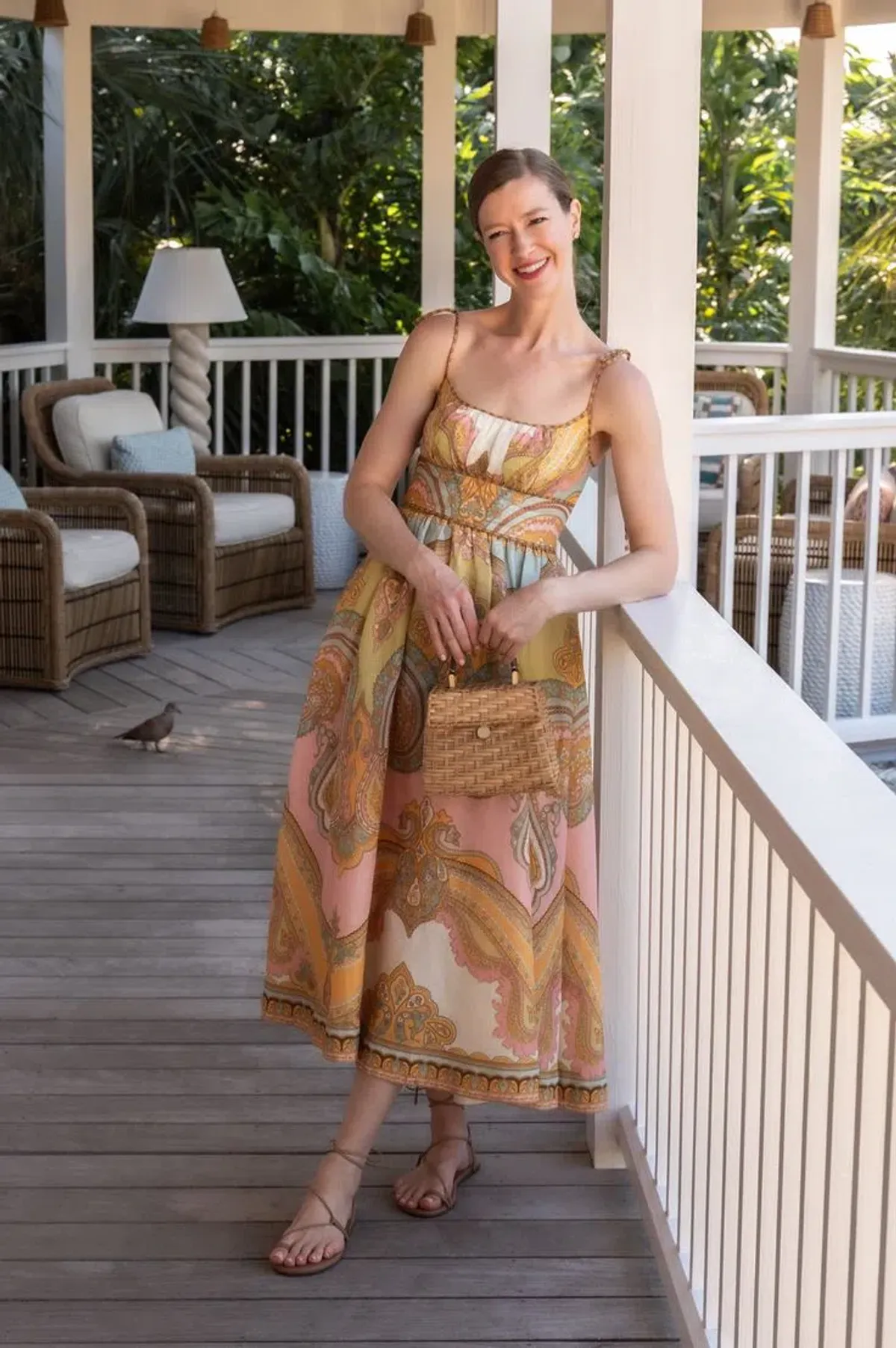Zimmermann Maxine Picnic Midi Dress in Multi Paisley Size 2 AU 12 - Image 1