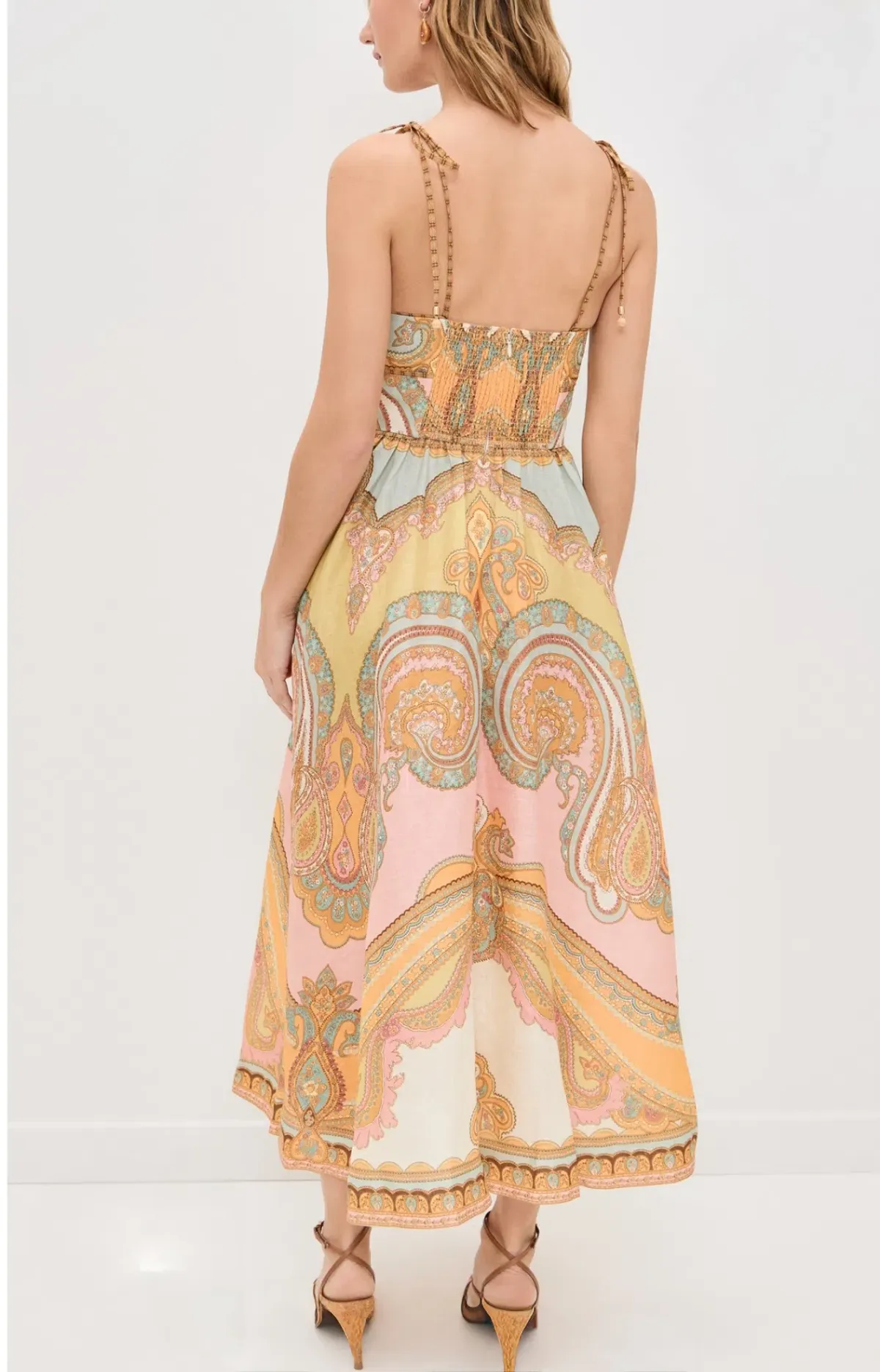 Zimmermann Maxine Picnic Midi Dress in Multi Paisley Size 2 AU 12 - Image 3