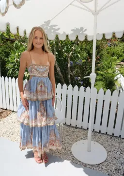 Zimmermann Daylight Tiered Maxi Dress in Blue Floral Size 2 / AU 12 for rent on The Volte - image 1