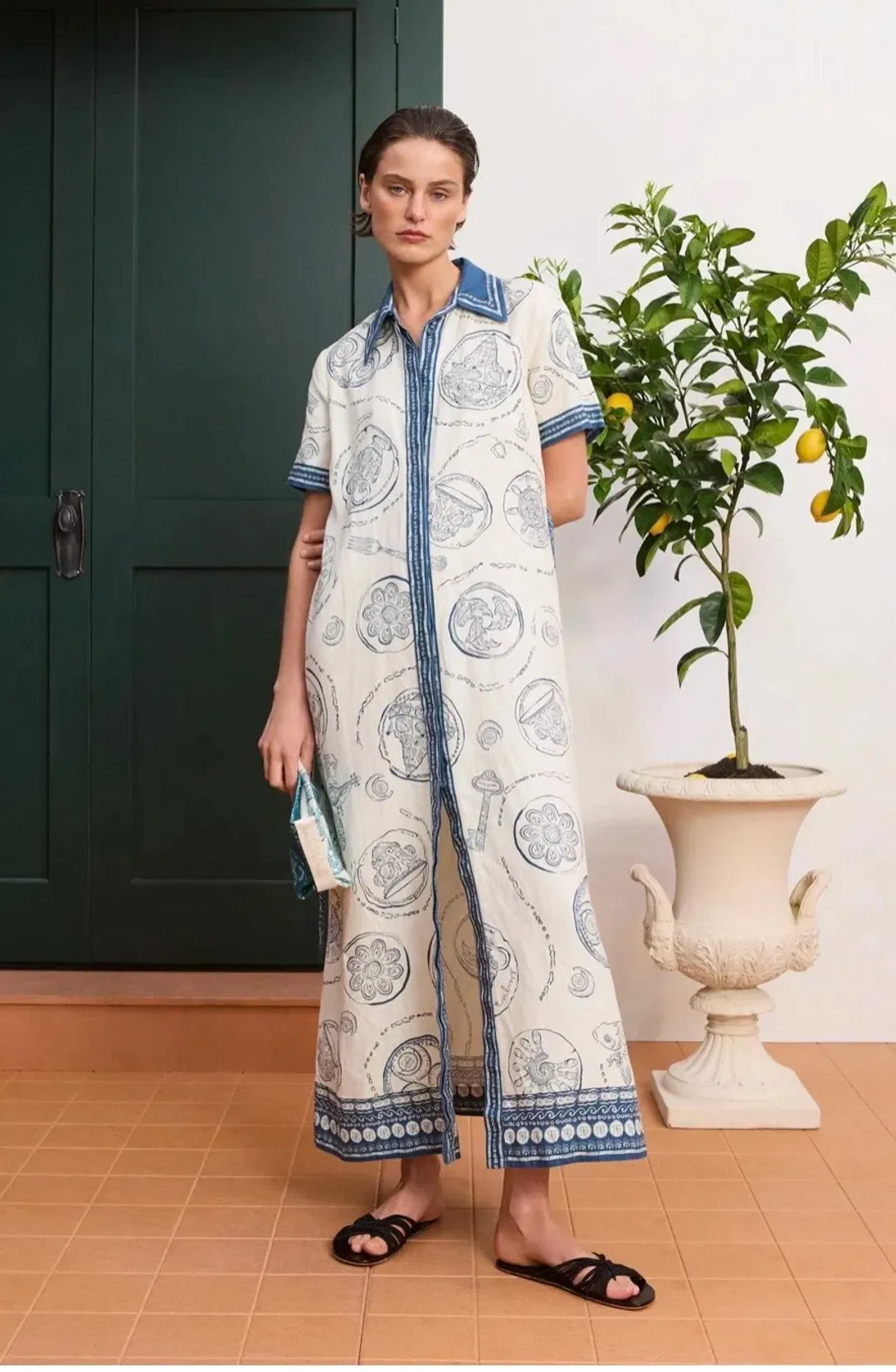 Alemais Lucky Shirt dress Linen Size 12 for rent on The Volte - main image