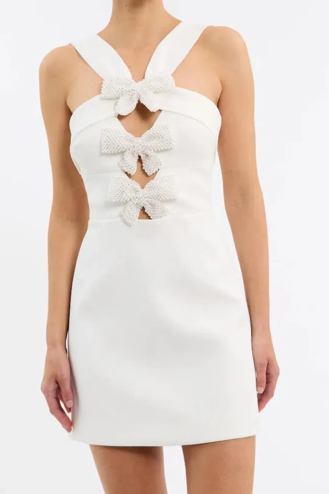 🤍 New REBECCA VALLANCE Hermoine Mini Dress - Size 10 - White Hen's / Bridal Shower / Wedding Outfit 🤍 for rent on The Volte - main image