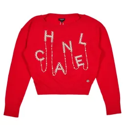 CHANEL Red Pearl Embellished Cashmere Sweater, 2021 for rent on The Volte - image 3