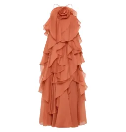 🧡 AJE Pandorea Gown Size 14 in Coral Clay / Rust Brown / Orange Maxi Dress🧡 for rent on The Volte - image 8