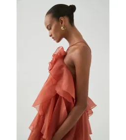 🧡 AJE Pandorea Gown Size 14 in Coral Clay / Rust Brown / Orange Maxi Dress🧡 for rent on The Volte - image 6