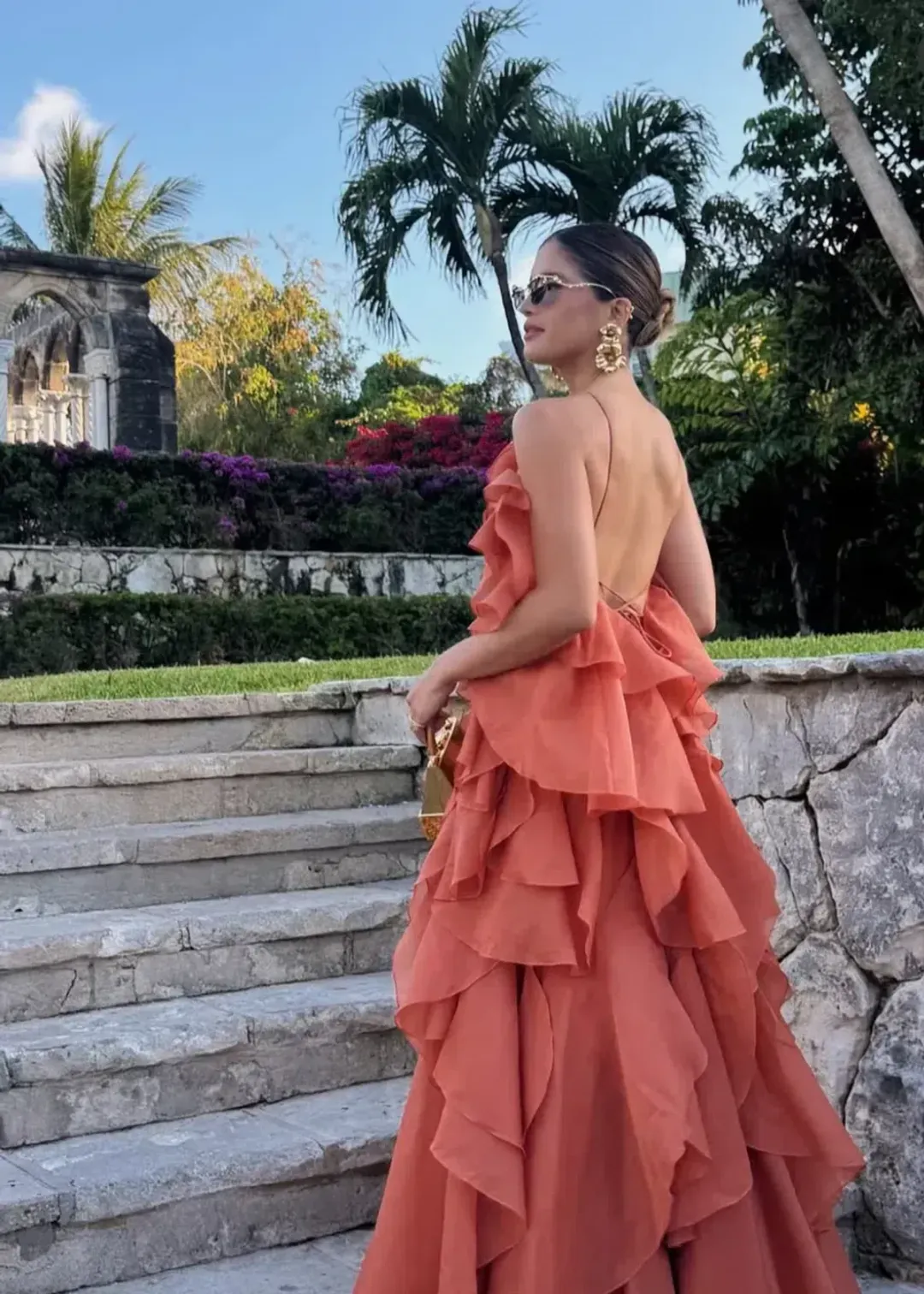 🧡 AJE Pandorea Gown Size 14 in Coral Clay / Rust Brown / Orange Maxi Dress🧡 for rent on The Volte - main image