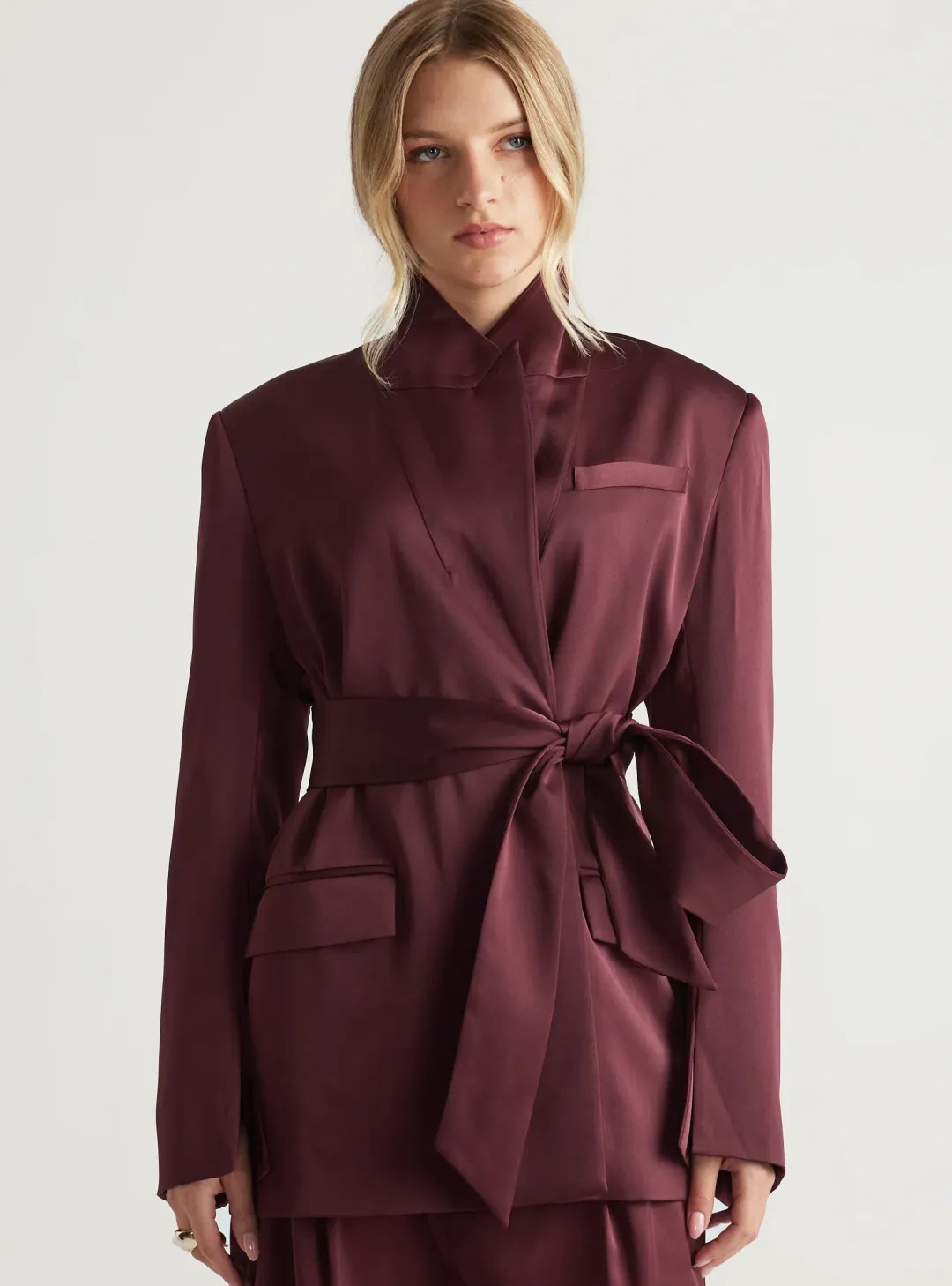 Sadie Satin Wrap Suit for rent on The Volte - main image