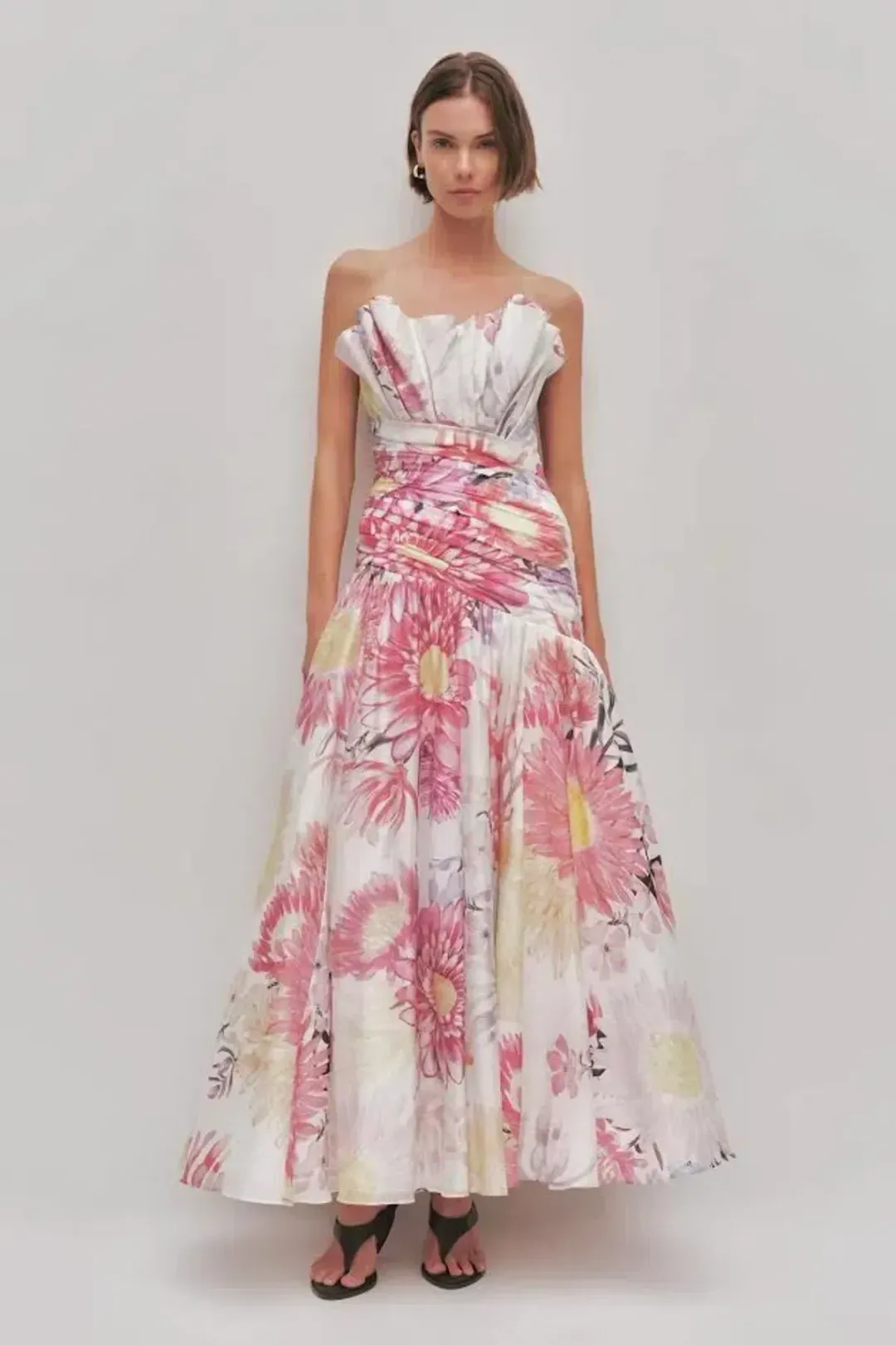 🌸New AJE Reflector Gown - Size 12 - Native Floral Pink - Sleeveless Formal Maxi Dress 🌸 for rent on The Volte - main image