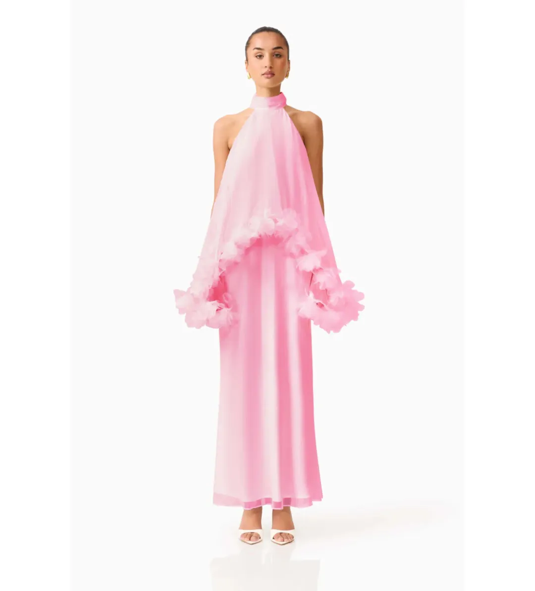 Elliatt Poppy Cape Gown in Pink Size S/AU 8 for rent on The Volte - main image