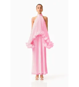 Elliatt Poppy Cape Gown in Pink Size L/AU 12 for rent on The Volte - image 1