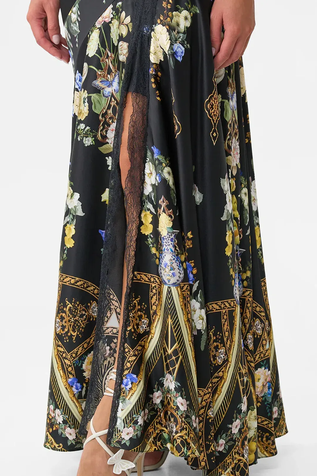 CAMILLA Lace Splice One Shoulder Dress Ottoman Elegance Multicoloured size XXS for rent on The Volte - main image