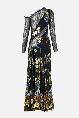 CAMILLA Lace Splice One Shoulder Dress Ottoman Elegance Multicoloured size XXS for rent on The Volte - image 8