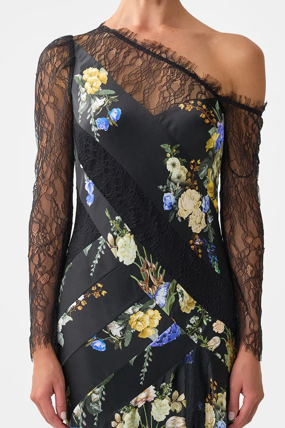 CAMILLA Lace Splice One Shoulder Dress Ottoman Elegance Multicoloured size XXS - Image 5