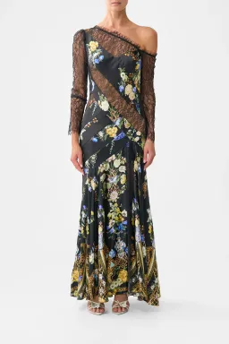 CAMILLA Lace Splice One Shoulder Dress Ottoman Elegance Multicoloured size XXS for rent on The Volte - image 6