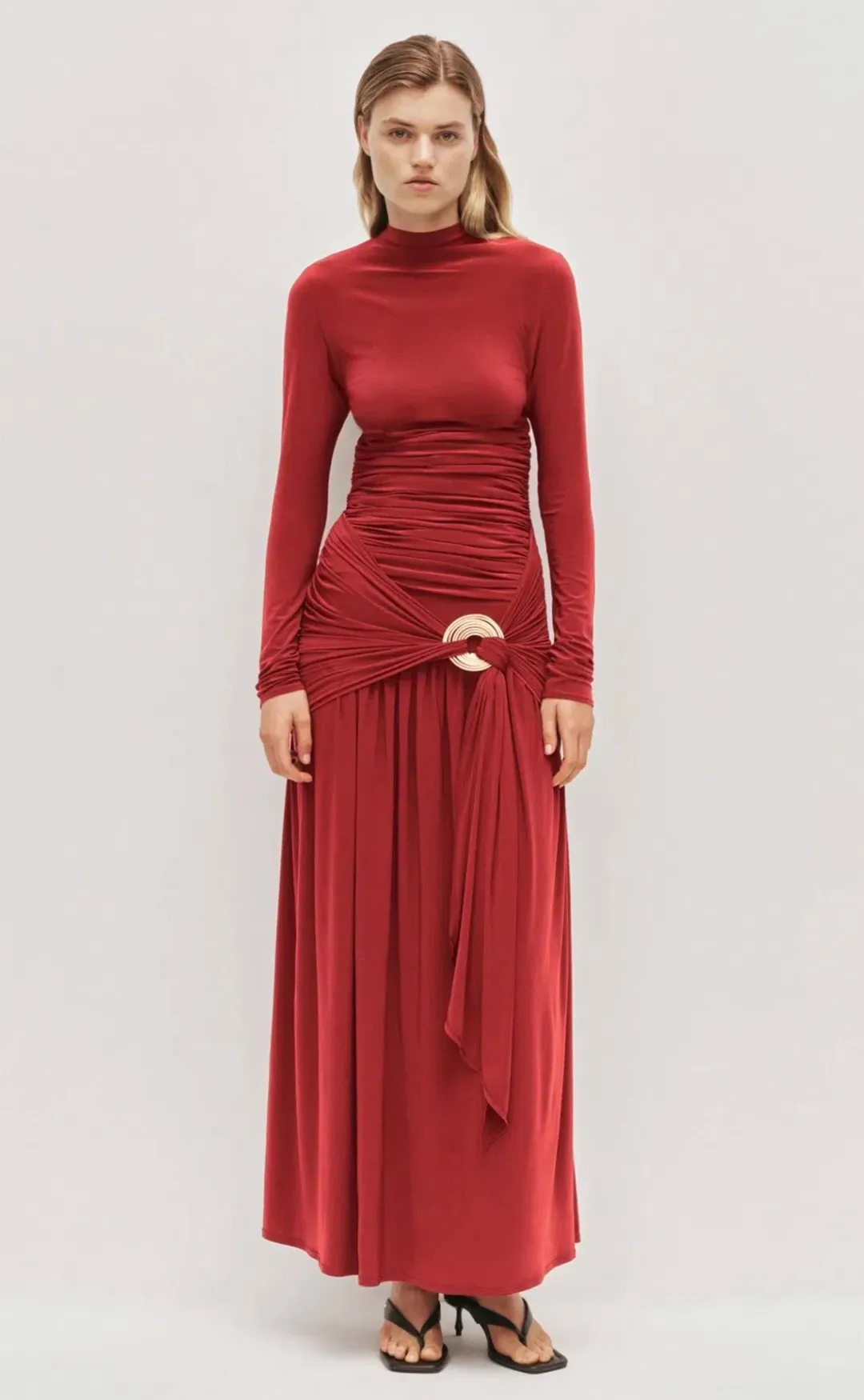 AJE Selah Jersey Maxi Dress in Scarlett Red Size S for rent on The Volte - main image
