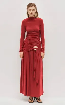 AJE Selah Jersey Maxi Dress in Scarlett Red Size S for rent on The Volte - image 2