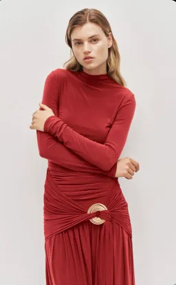AJE Selah Jersey Maxi Dress in Scarlett Red Size S for rent on The Volte - image 3