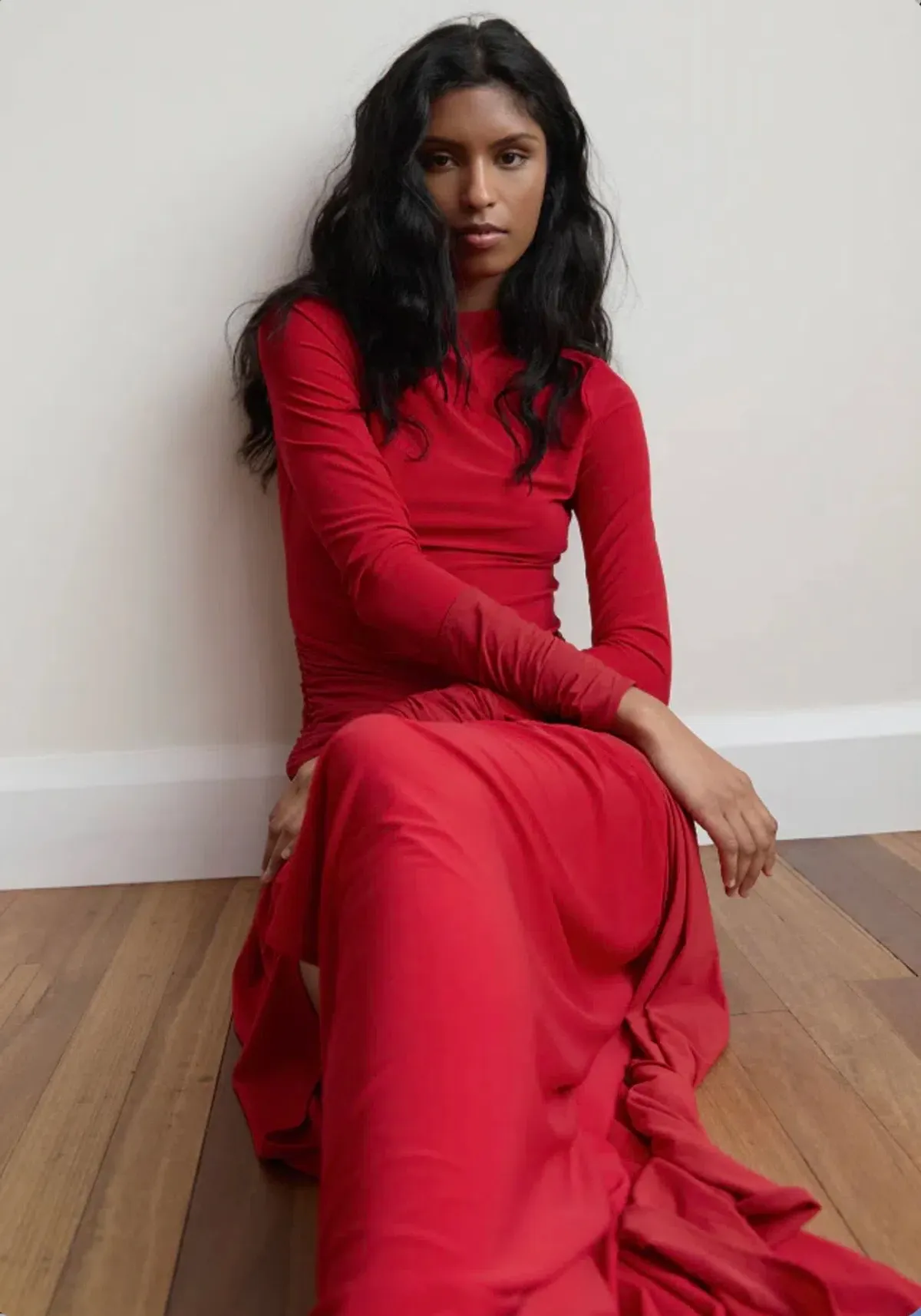 AJE Selah Jersey Maxi Dress in Scarlett Red Size S for rent on The Volte - main image