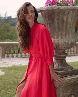 Sheike Piper Midi Dress in Watermelon Red Size 14 XL for rent on The Volte - image 3