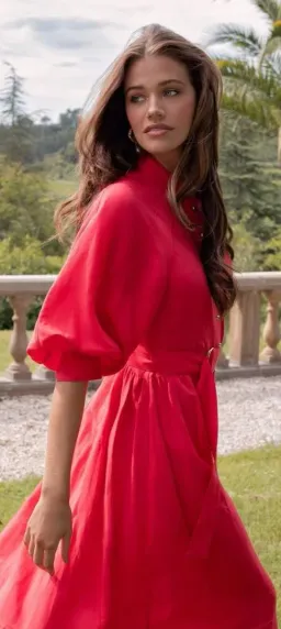 Sheike Piper Midi Dress in Watermelon Red Size 14 XL for rent on The Volte - image 4