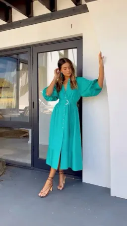 Sheike Piper Dress in Jade Green Size 16 for rent on The Volte - image 3