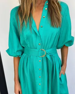 Sheike Piper Dress in Jade Green Size 16 for rent on The Volte - image 2