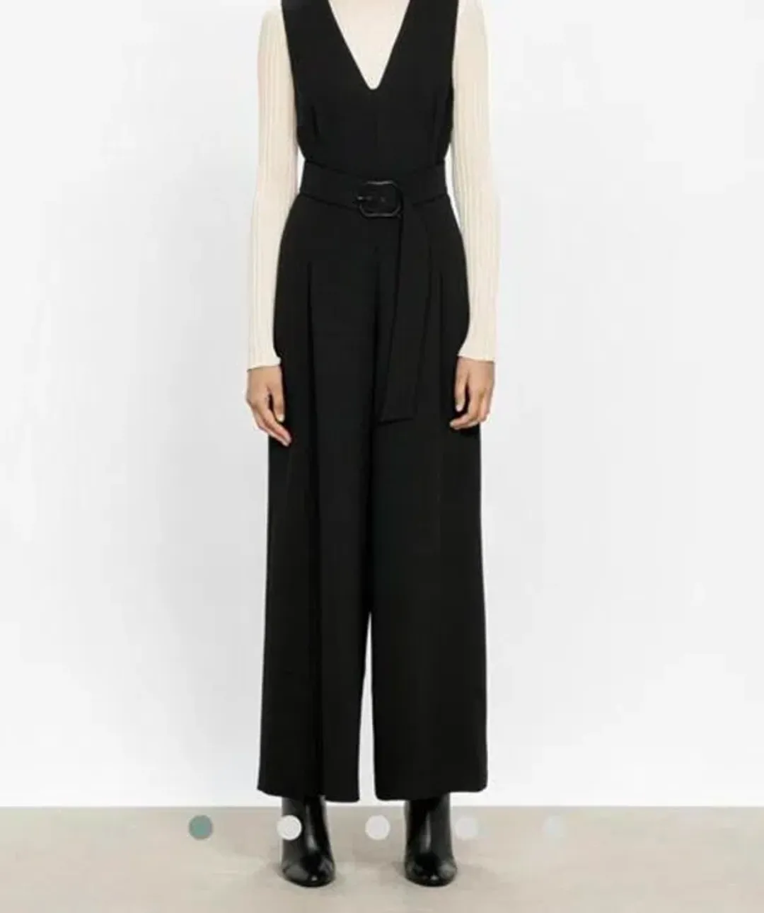 Veronika Maine Black Belted Jumpsuit for rent on The Volte - main image