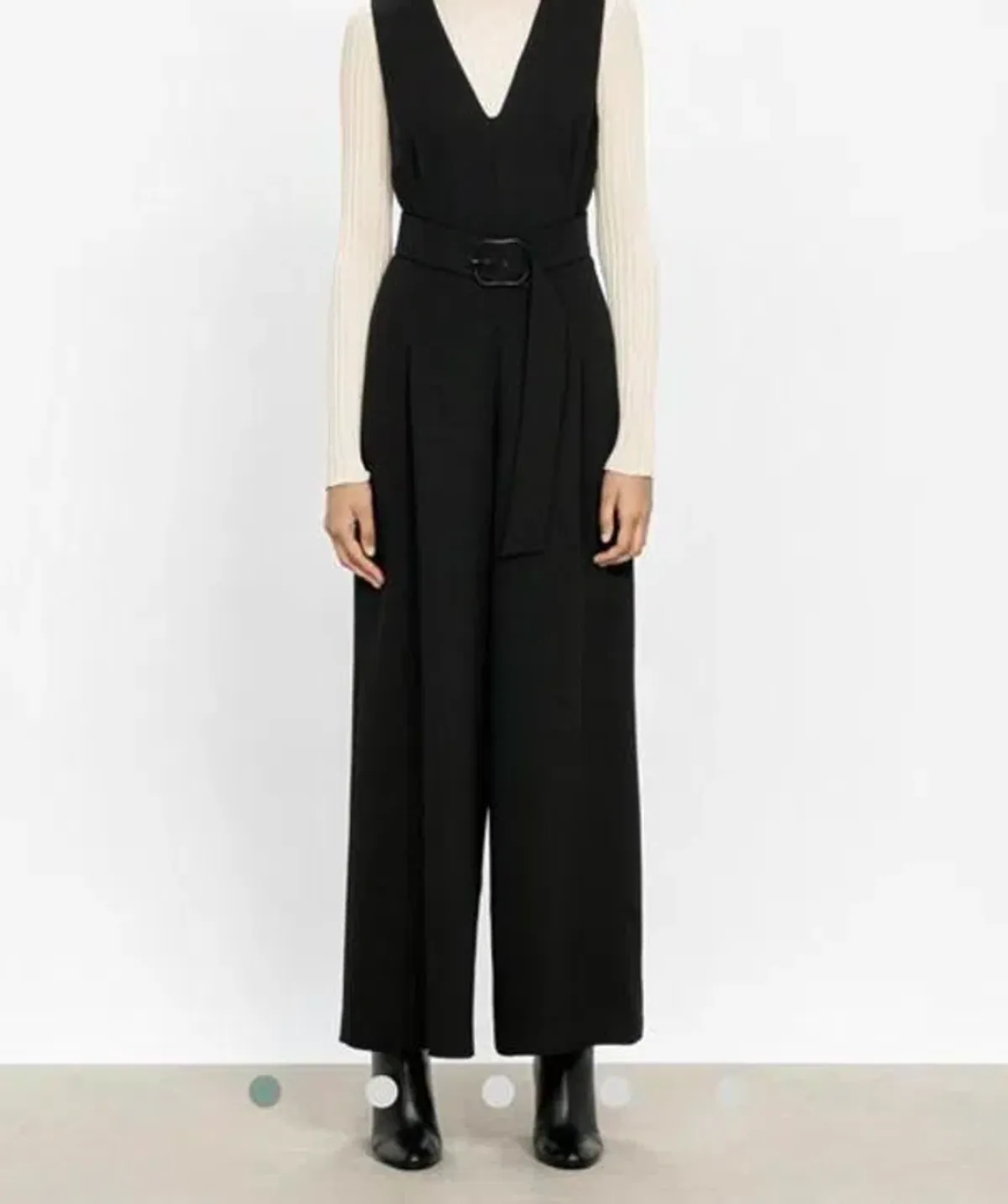 Veronika Maine Black Belted Jumpsuit for rent on The Volte - main image
