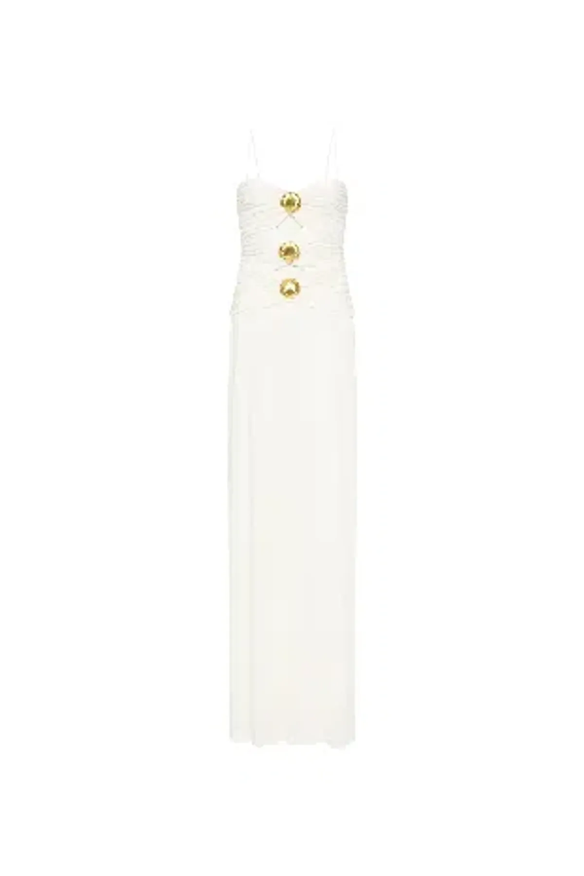 🤍BRAND NEW - REBECCA VALLANCE Guinevere Strap Gown- Size 12 – Ivory White Maxi Dress with Gold detail🤍 - Image 6