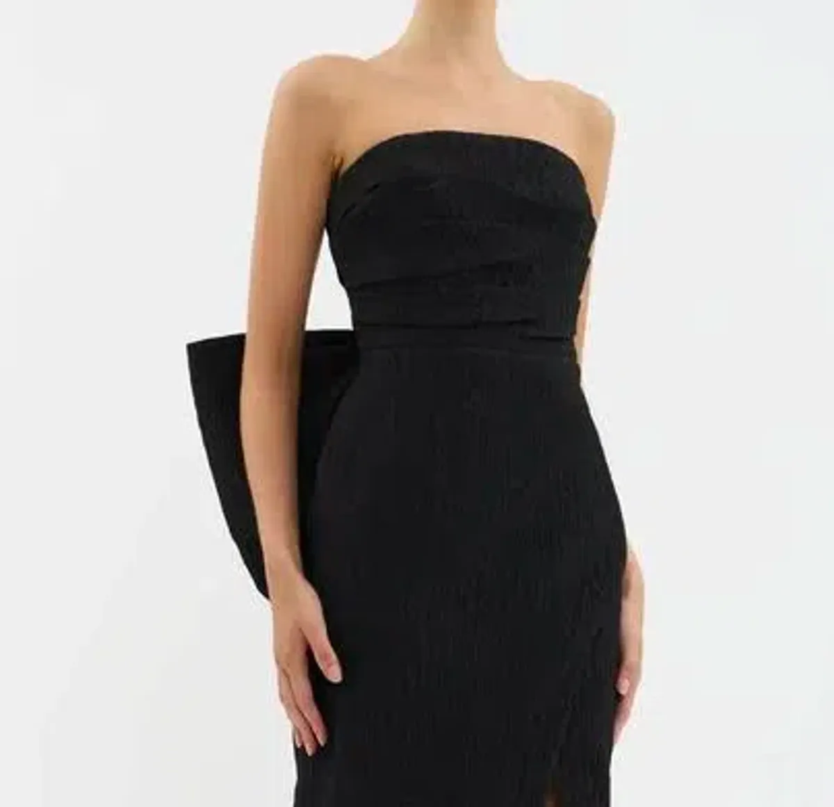 🖤BRAND NEW - REBECCA VALLANCE Helene Bow Midi Dress – Black – Size 10 Strapless Formal Dress 🖤 - Image 5