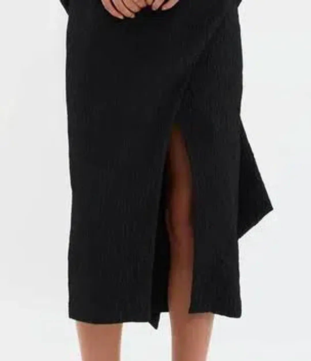 π€BRAND NEW - REBECCA VALLANCE Helene Bow Midi Dress β Black β Size 10 Strapless Formal Dress π€ for rent on The Volte - main image
