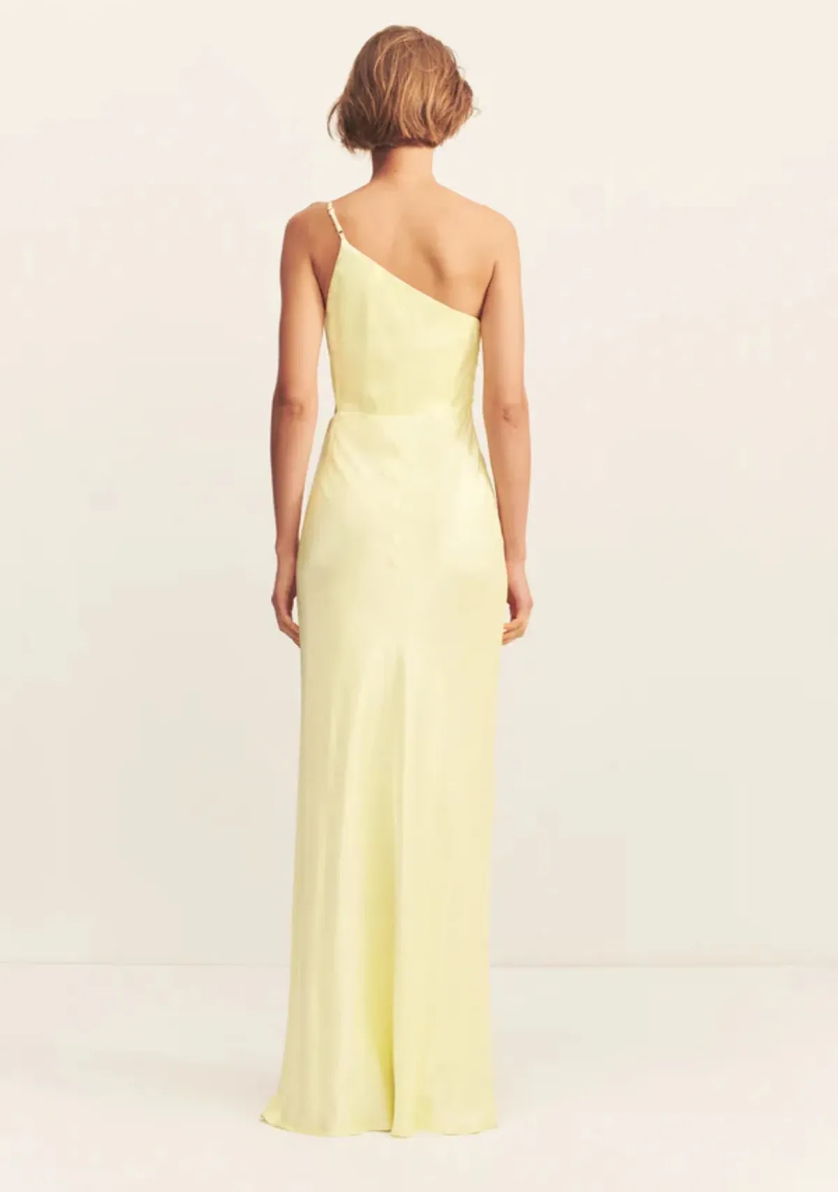 Shona Joy La Lune Asymmetrical Gathered Maxi Dress - Lemon - Image 2