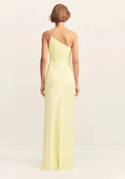 Shona Joy La Lune Asymmetrical Gathered Maxi Dress - Lemon for rent on The Volte - image 2
