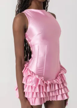 Bye Bambi Madison Lace Up Corset Dress Pink Size 8 Small S for rent on The Volte - image 1