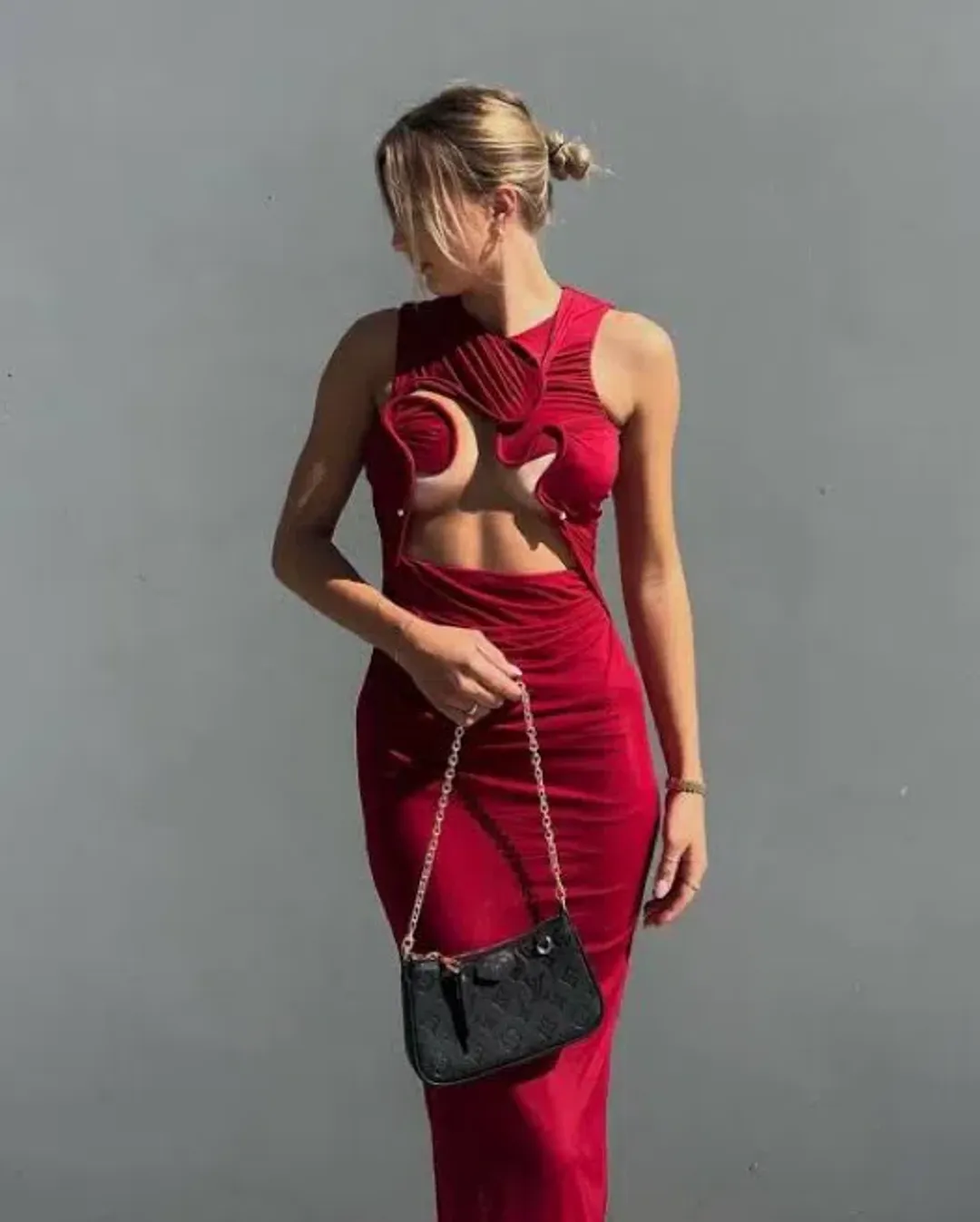 Christopher Esber Venus Tank Dress Cherry Red Size 6 XS Extra Small for rent on The Volte - main image