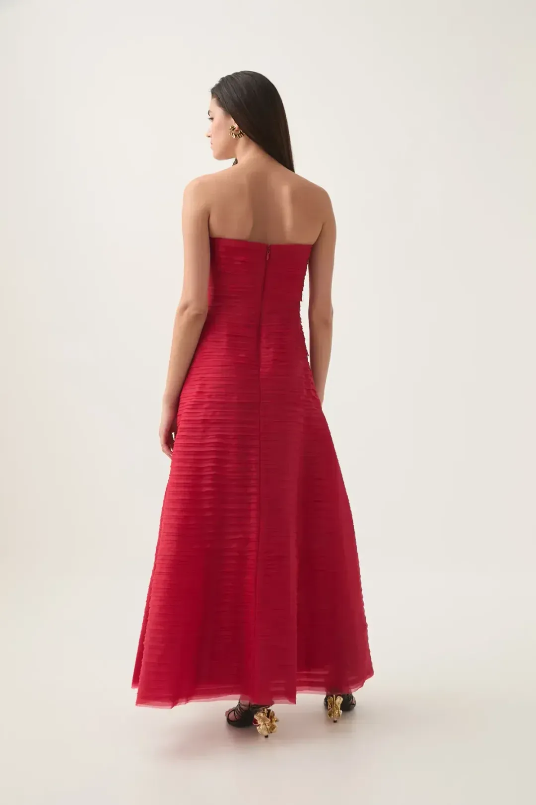 ❤️ AJE Soundscape Maxi Dress – Scarlett Red – Size 10 AU Strapless Formal Gown❤️ for rent on The Volte - main image